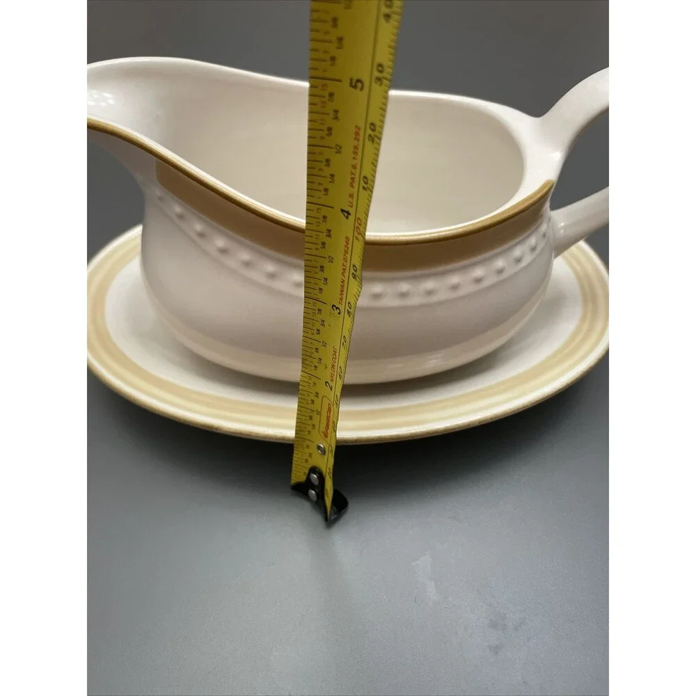Johann Haviland Crowning Fashion Japan Gravy Boat & Underplate Cream Vintage